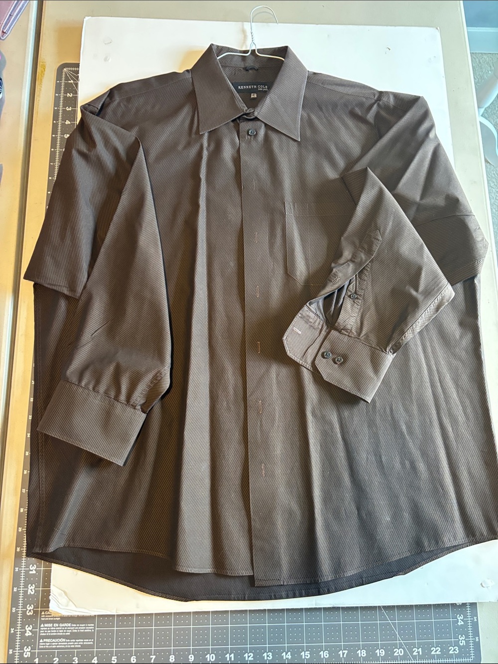 Kenneth Cole Men's Dark Brown Dress Shirt